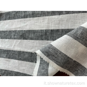 striscia tinta di filo in lino di cotone in colore bianco e nero